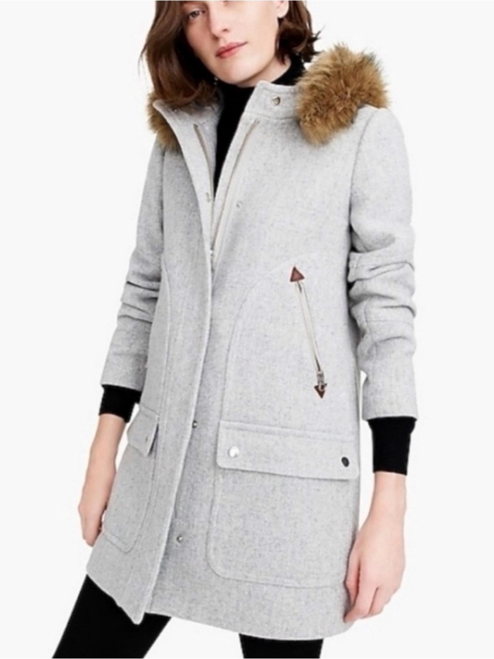 NWT J. Crew chateau parka in Italian Wool stadium cloth - Heather Dusk